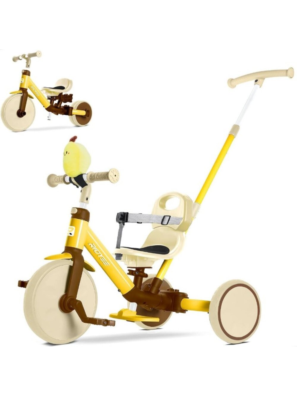 5-in-1 Toddler Tricycle for Ages 1.5-5, Adjustable Parent Steering, Safe & Fun